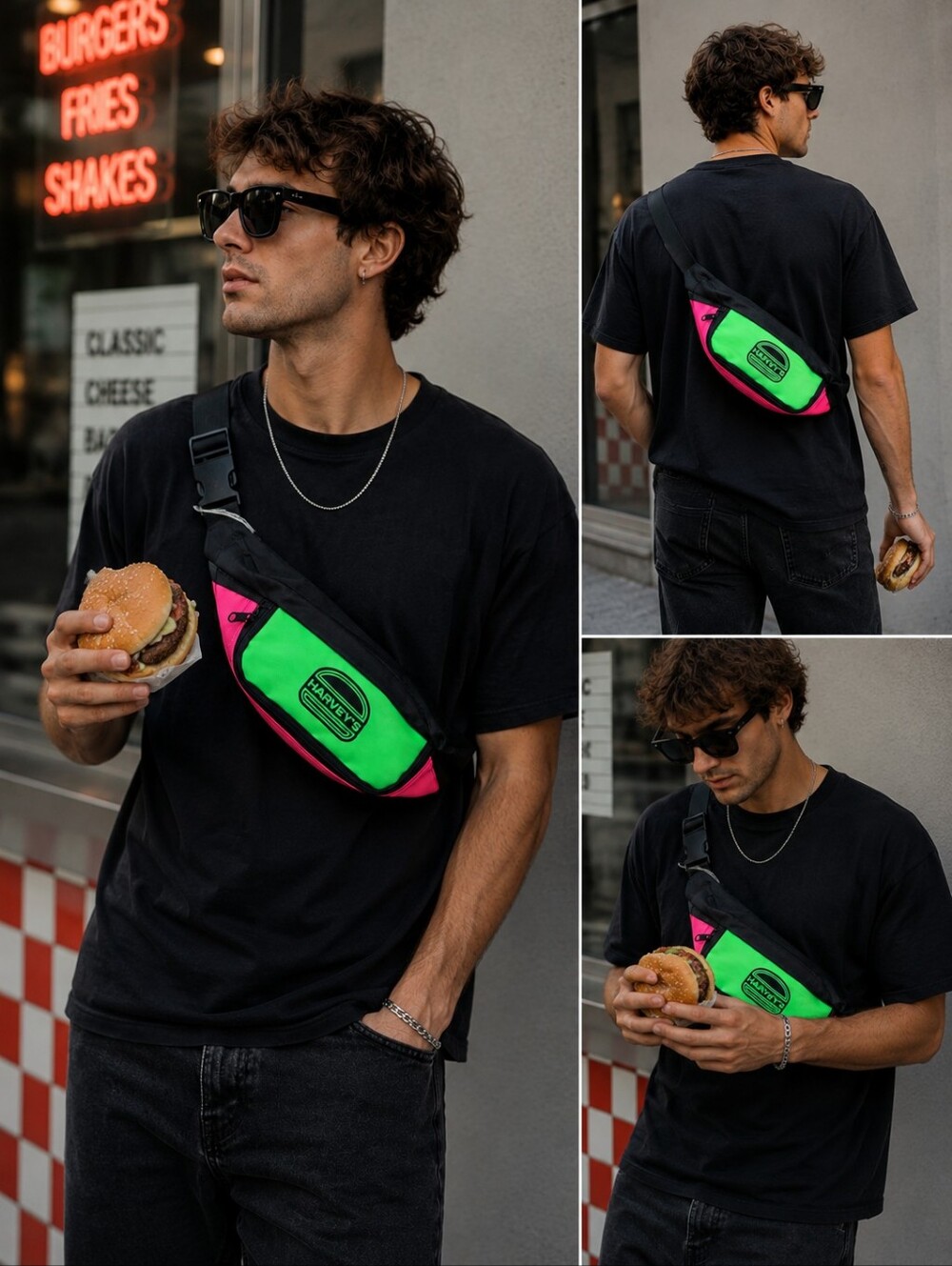 Harvey's Neon Green & Hot Pink Fanny Pack
